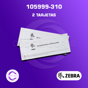 Kit de limpieza para impresora de carnets Zebra ZC100 y ZC300 DOS TARJETAS