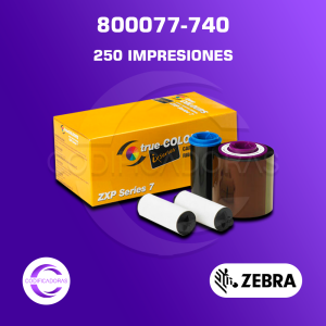 Cintas Ribbon Zebra 800077-740 para impresoras industriales de carnets ZXP72 y ZXP74