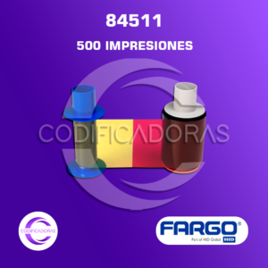CINTA RIBBON FARGO YMCK 84511 PARA IMPRESORA DE CARNETS HDP5000, HDP5000e y HDP5600