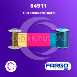 CINTA RIBBON FARGO YMCK 84911 PARA IMPRESORA DE CARNETS HDP6600