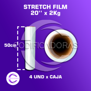 Stretch Film De 20'' X 2kg Altura 50 Cm - Caja X4 Unid