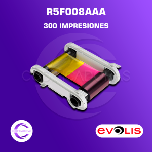 Cintas Ribbon Evolis R5F008AAA Color 300 impresiones para Primacy