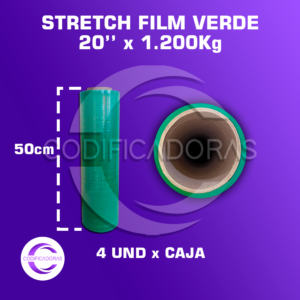 Stretch Film Verde De 20'' X 1.2kg Altura 50cm - Caja X4 Unid