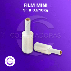 Film Mini Stretch 3” x 0.210 kg con mango para embalaje - Altura 12.5 Cm – Caja X24 Unid